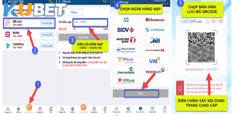 Hội viên cần nhập thông tin nạp rút tiền Kubet chính xác 100%